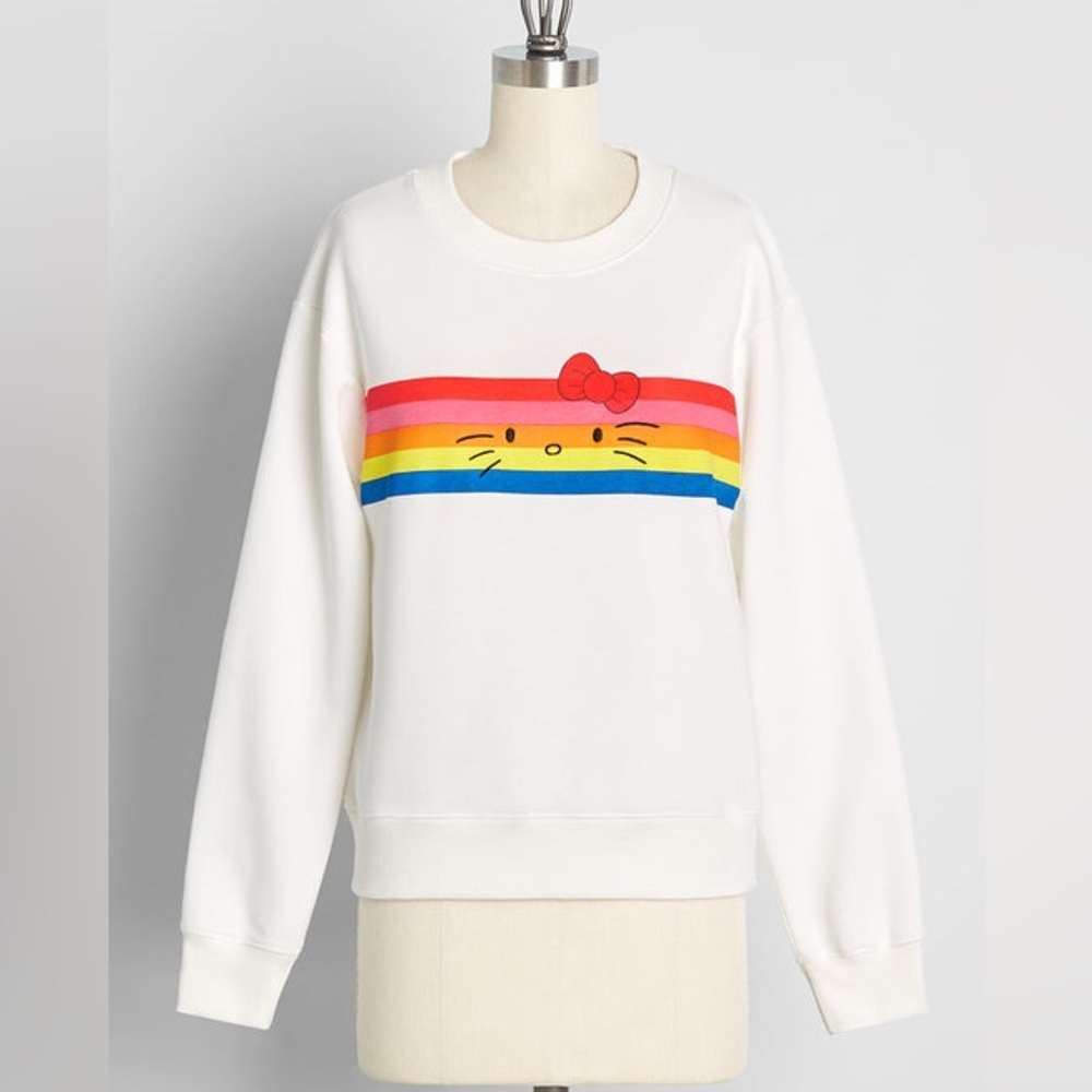 HELLO KITTY x ModCloth Peek-A-Supercute Sweatshirt LARGE